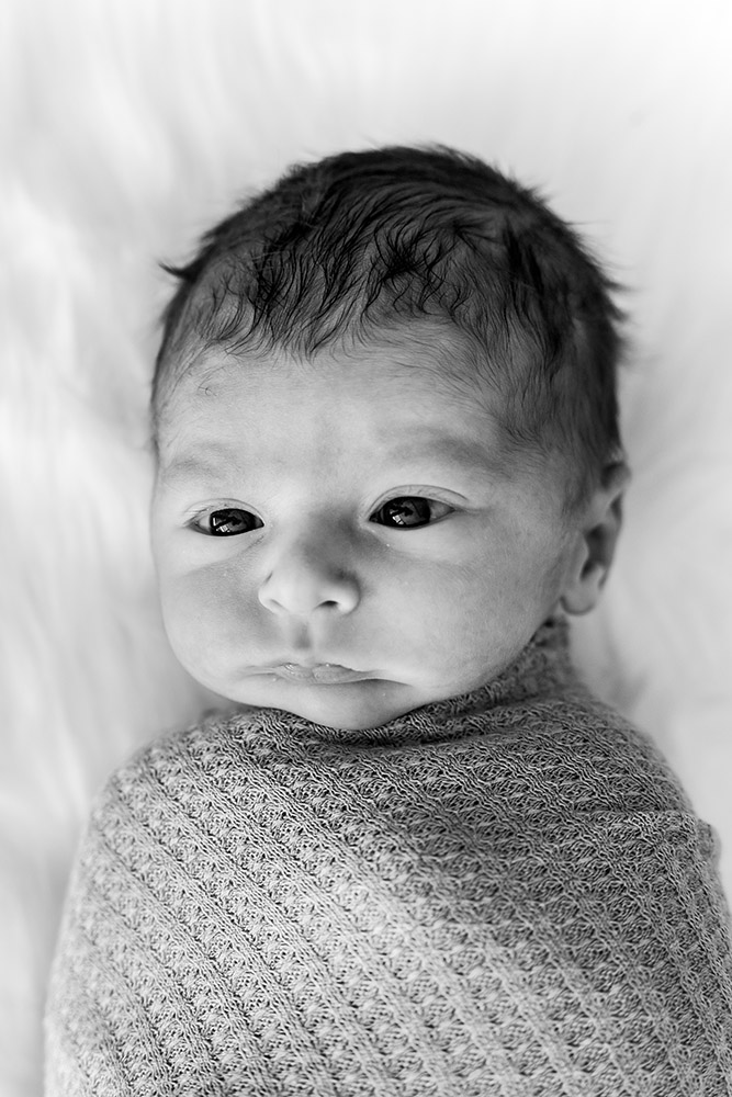 BW portrait of Newborn baby