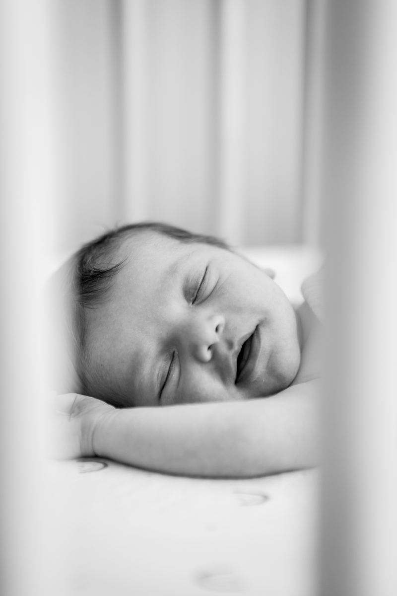BW Sleeping newborn baby