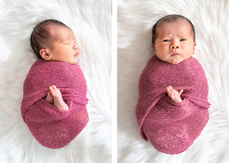 two photographies of newborn baby