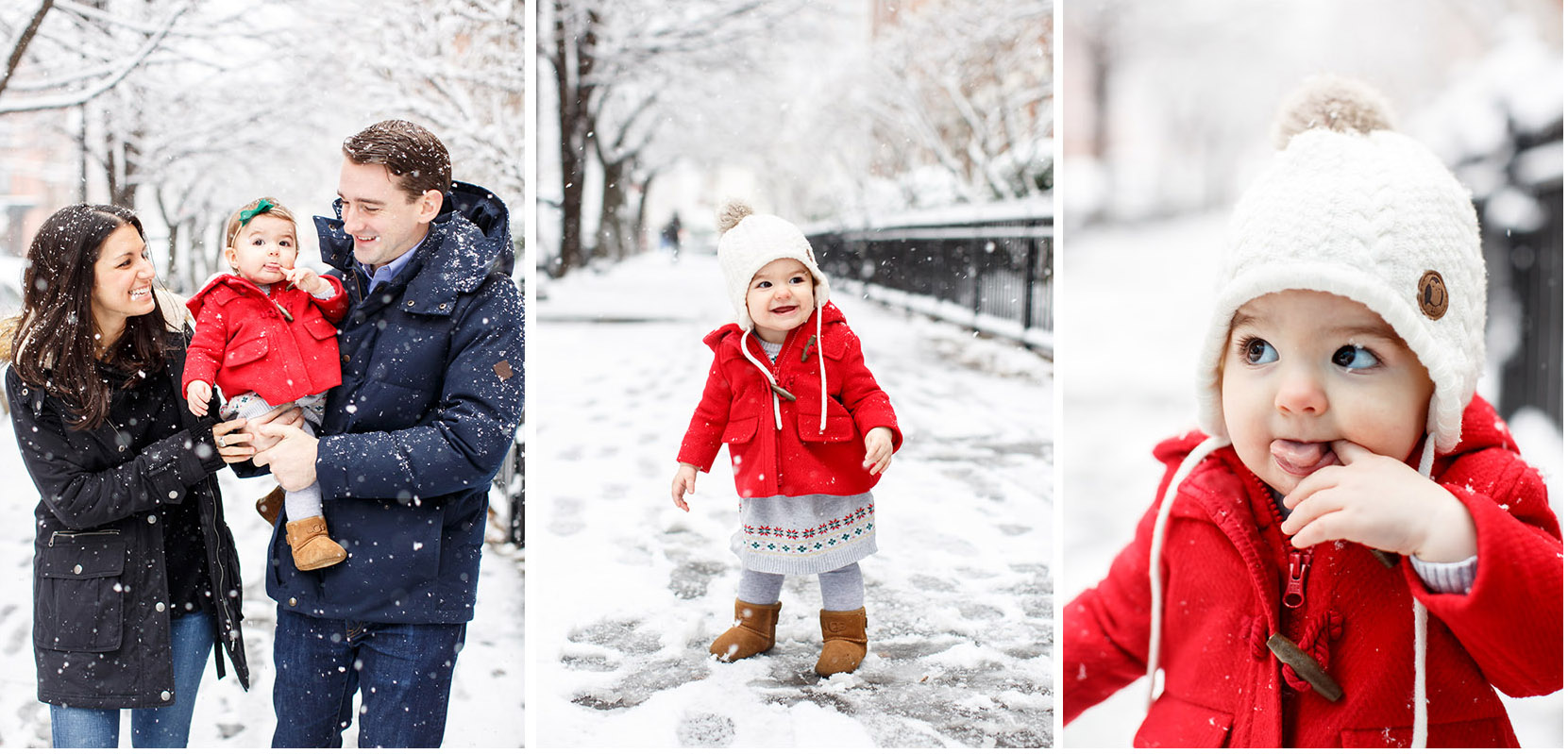 Family photos in the snow