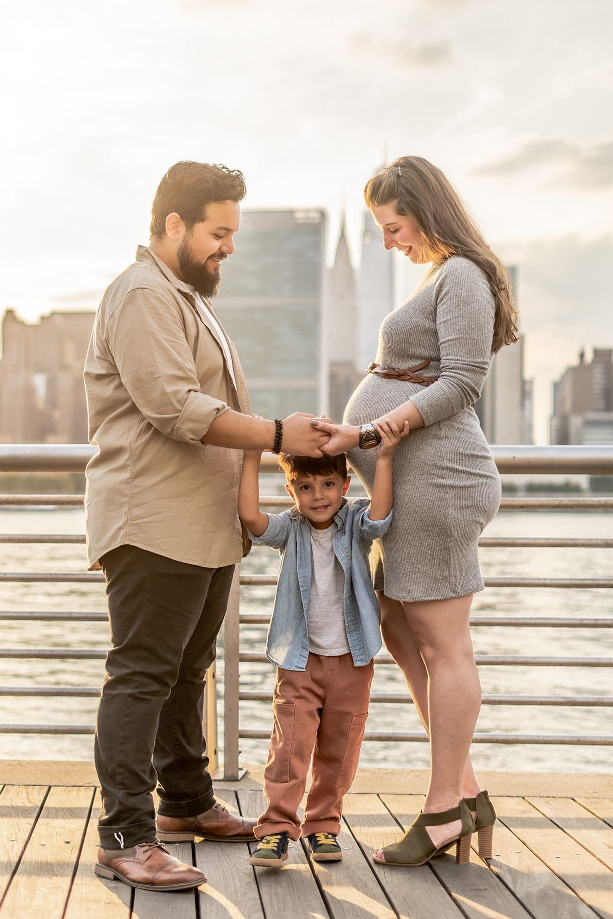 maternity session in hoboken with older son