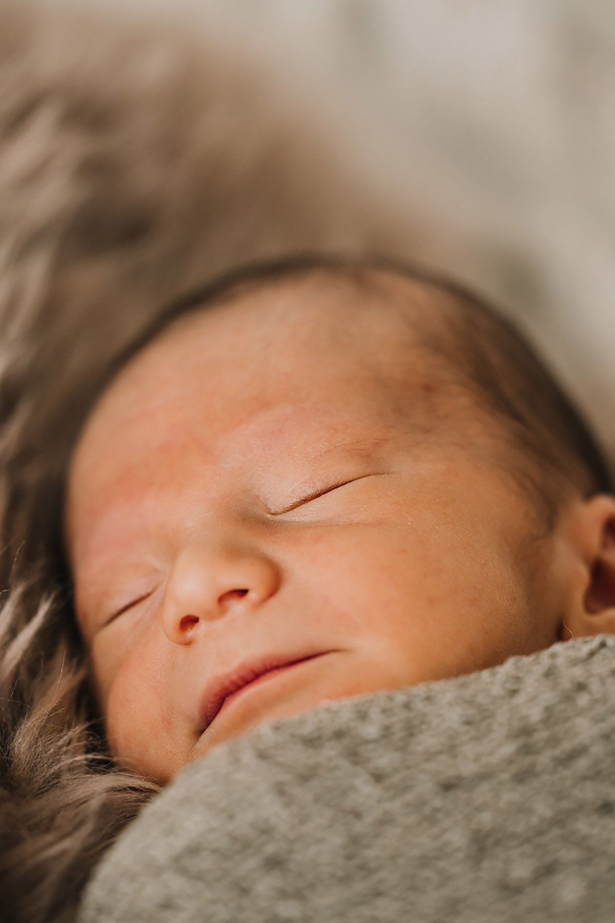 portrait of sleeping newborn
