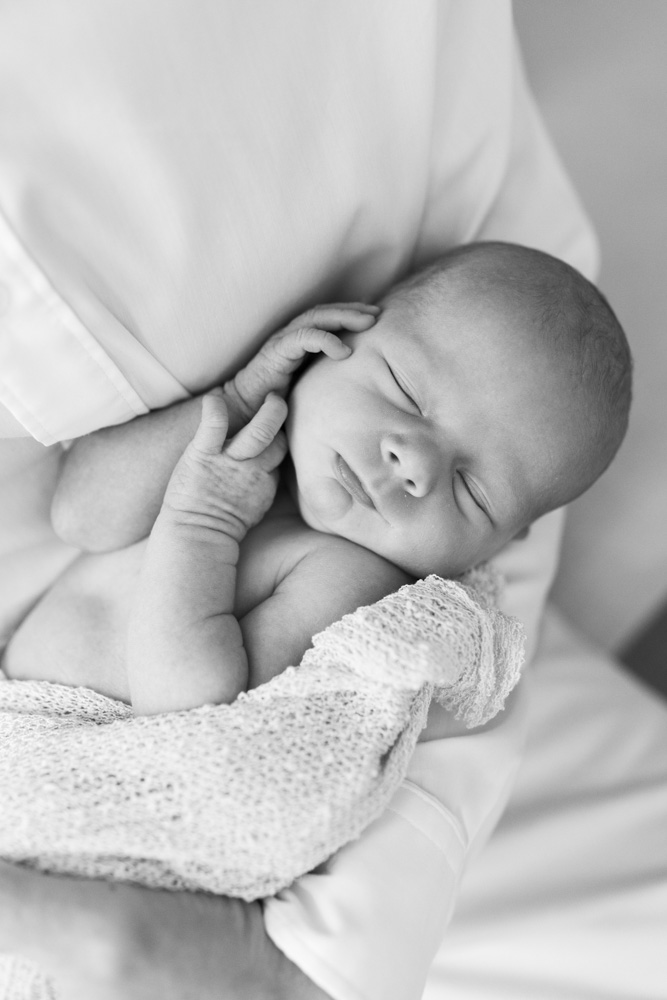 Baby Session, black and white photo, close up of a sleeping baby